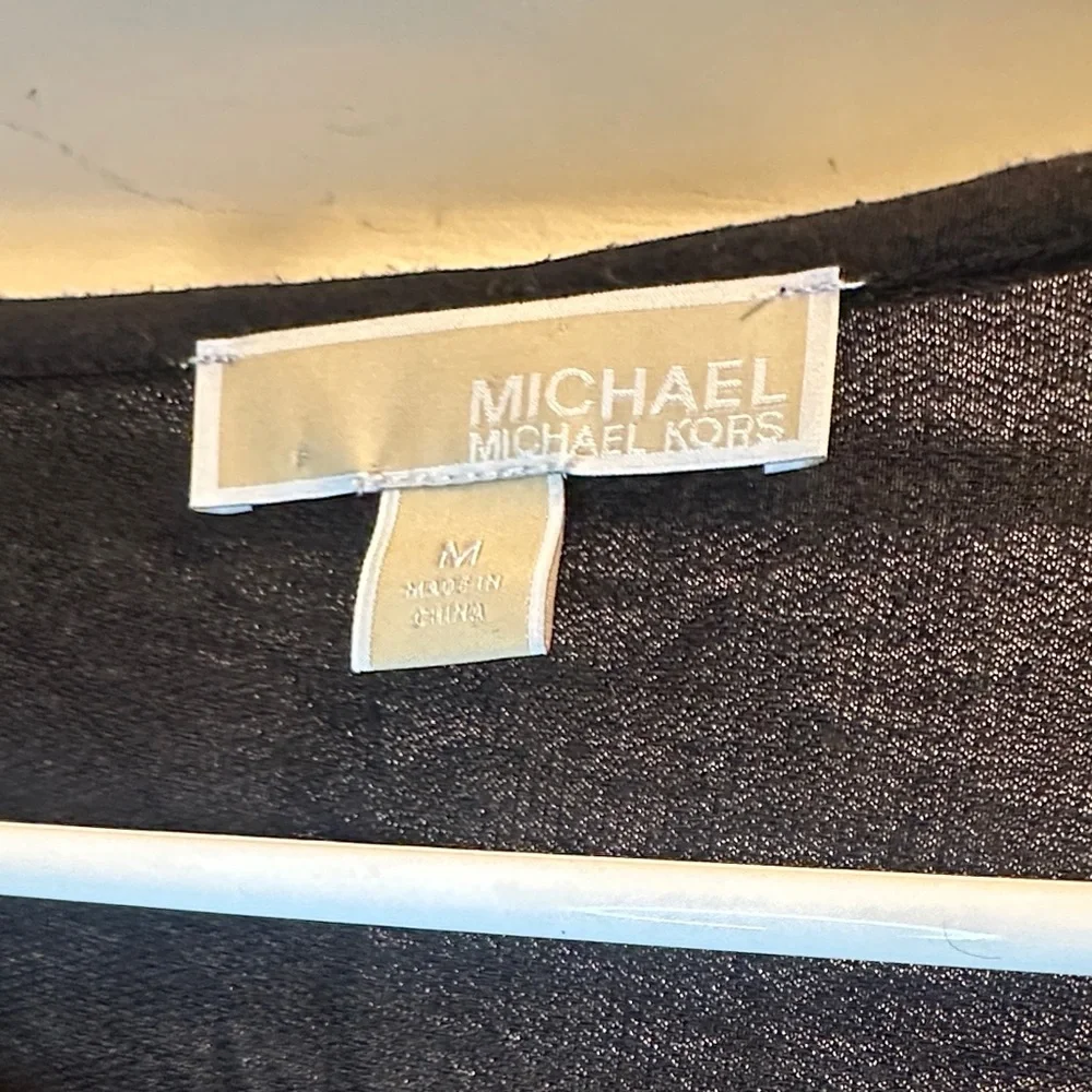 Michael Kors Black Long Sleeve Top with Tie Details - Preloved